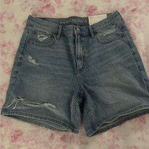 American Eagle Outfitters Light Blue Distressed Jean Shorts